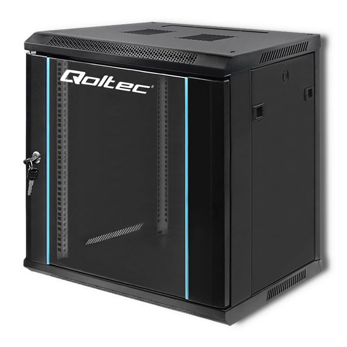 Qoltec 19 RACK Cabinet 12U 600x635x450 Black Hanging