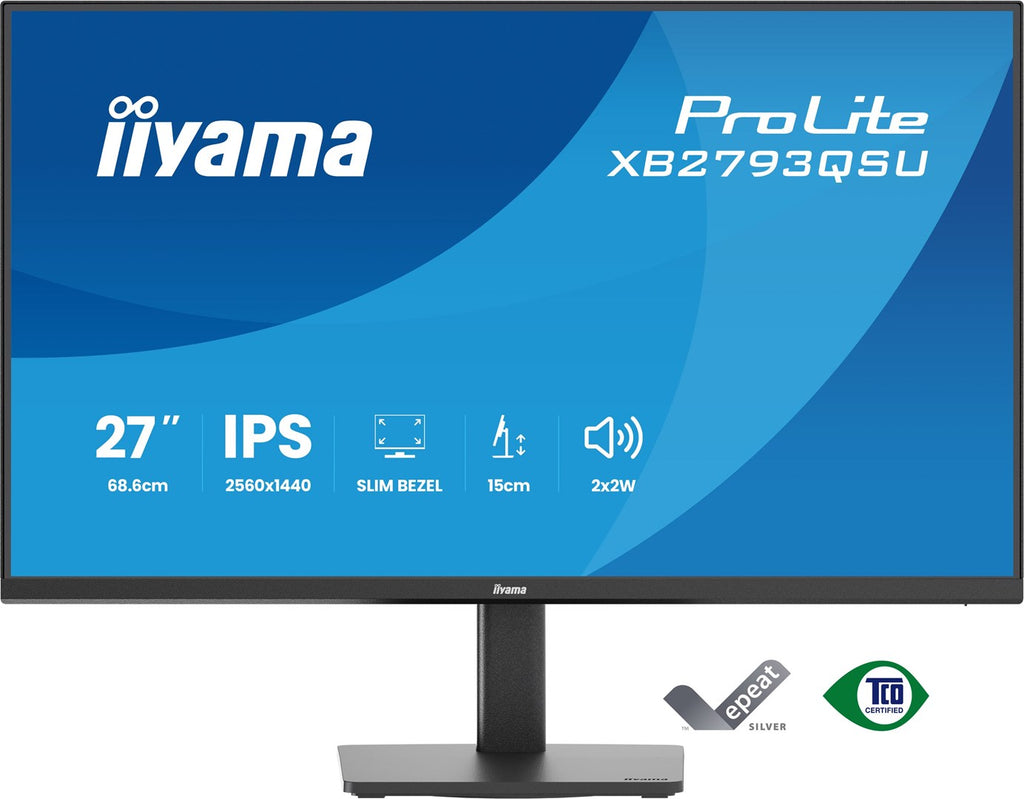 IIYAMA ProLite XB2793QSU-B1 27" Quad HD Monitor 2560x1440 75Hz IPS Black