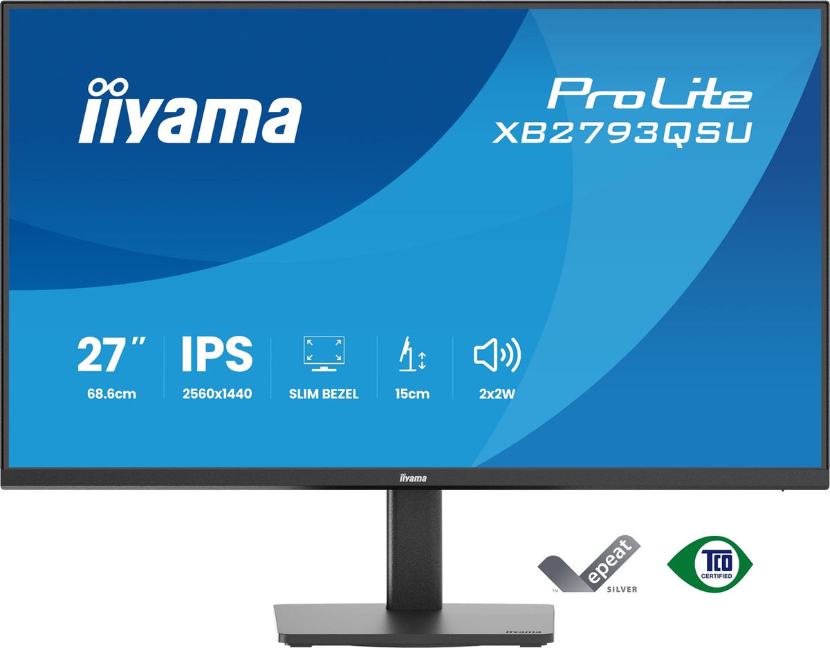 IIYAMA ProLite XB2793QSU-B1 27" Quad HD Monitor 2560x1440 75Hz IPS Black