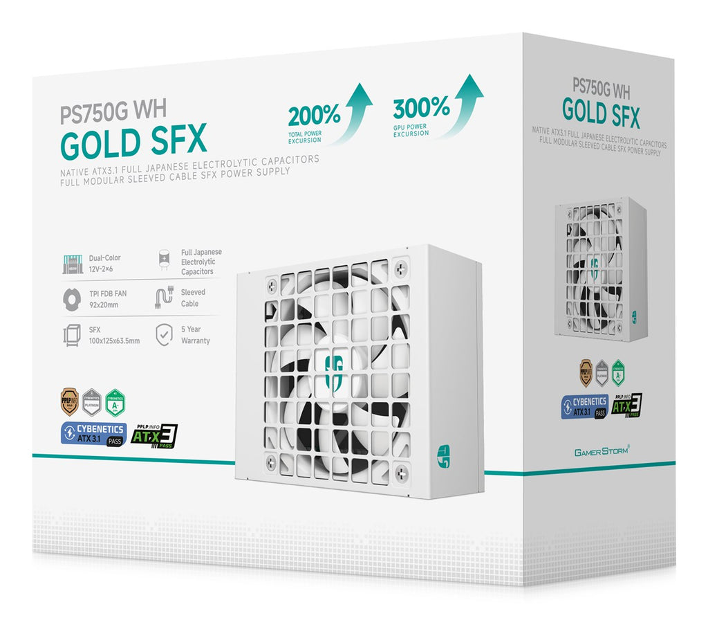 DEEPCOOL Gamer Storm Power Supply Unit 750W White ATX 3.1 R-PS750G-FE0W-JGEU