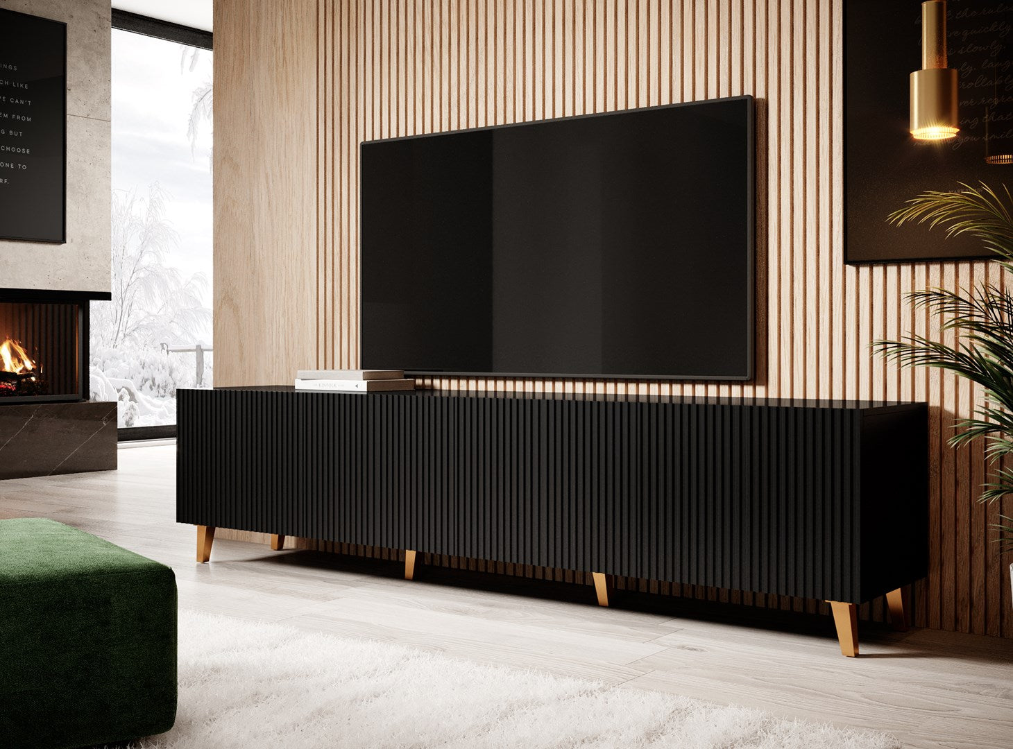 Cama RTV Cabinet PAFOS 200x42x52 Black Matt