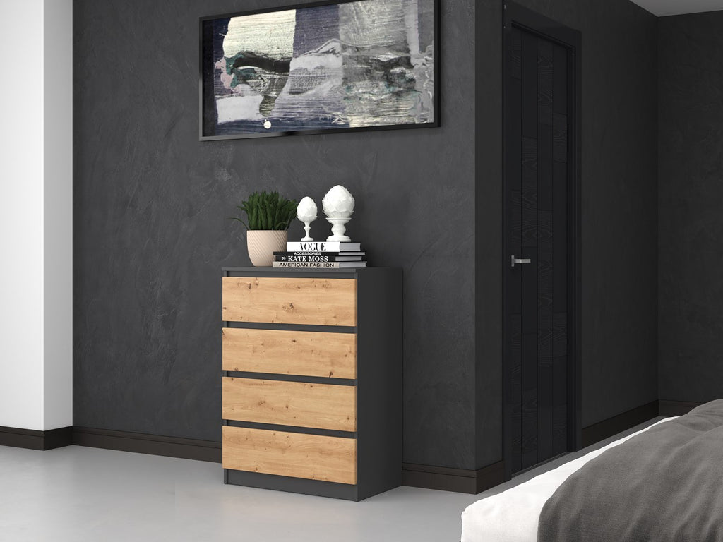Topeshop Chest of Drawers MALWA M4 Anthracite/Artisan