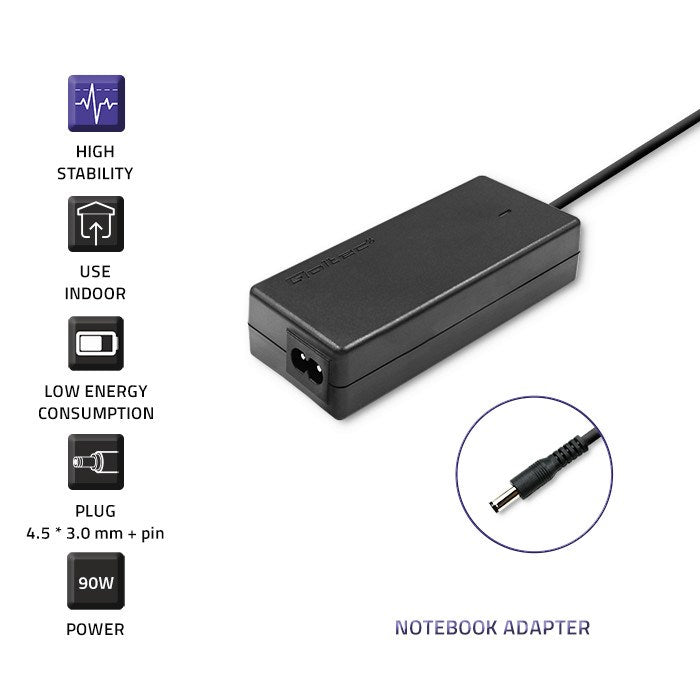 Qoltec 51516 Power Adapter 90W for Dell 19.5V 4.62A 3.0+pin