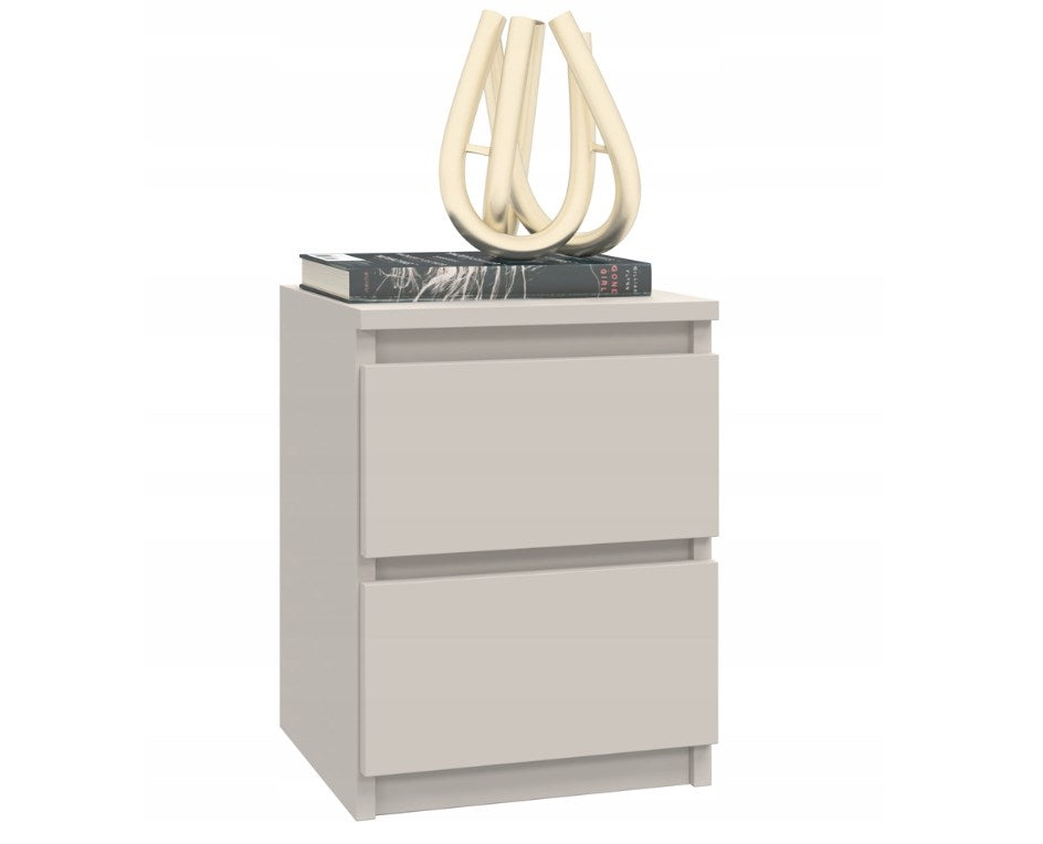 MALWA M2 Bedside Table 2 Drawers Beige