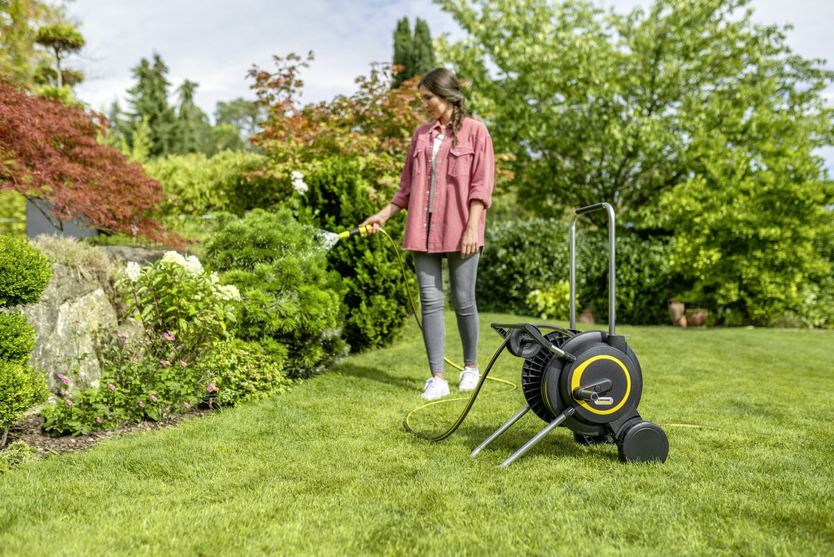 KARCHER Cart Reel HT 4.20 Set with 20 m Hose - Manual Reeling - Black/Yellow