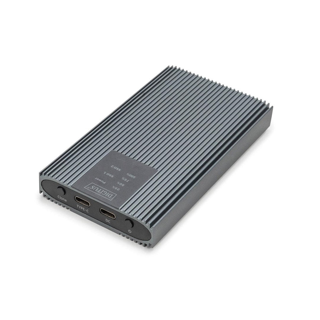 DIGITUS Storage Enclosure 20 Gbps, Clone Function, Aluminum, Tool-Free - M.2 NVMe - USB-C 3.2 (DA-71559) 430C