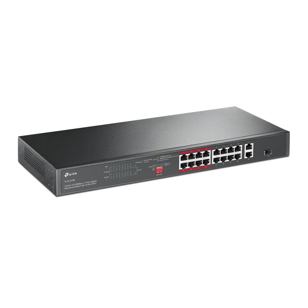 TP-Link Unmanaged Rackmount PoE Switch 150 W 16 Ports TL-SL1218P