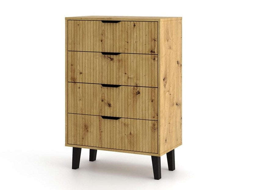 SCANDI 4S Slim Chest of Drawers Artisan Oak
