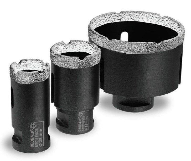 DEDRA Set of Diamond Corers Pack of 3 Diameters 28 mm, 35 mm, 68 mm Model DED1592SZ05