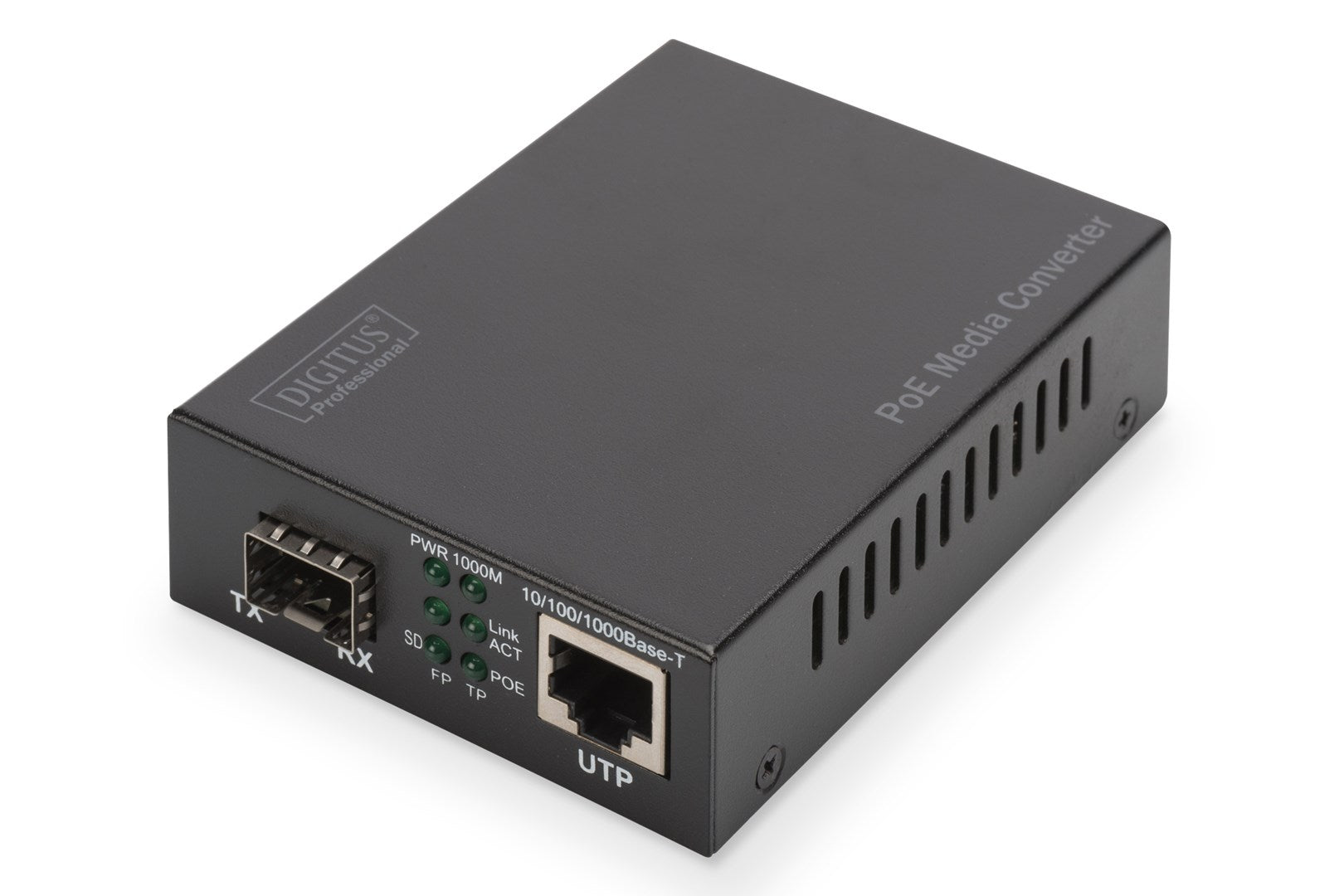 DIGITUS Professional DN-82140 - Medienkonverter - GigE - 10Base-T, 100Base-TX, 1000Base-T, 1000Base-X - RJ-45 / SFP (mini-GBIC) - bis zu 80 km (DN-82140)