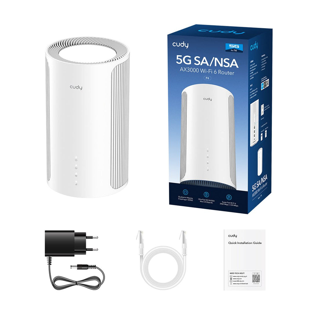 Router CUDY P4 Wi-Fi 6 5G SA/NSA AX3000