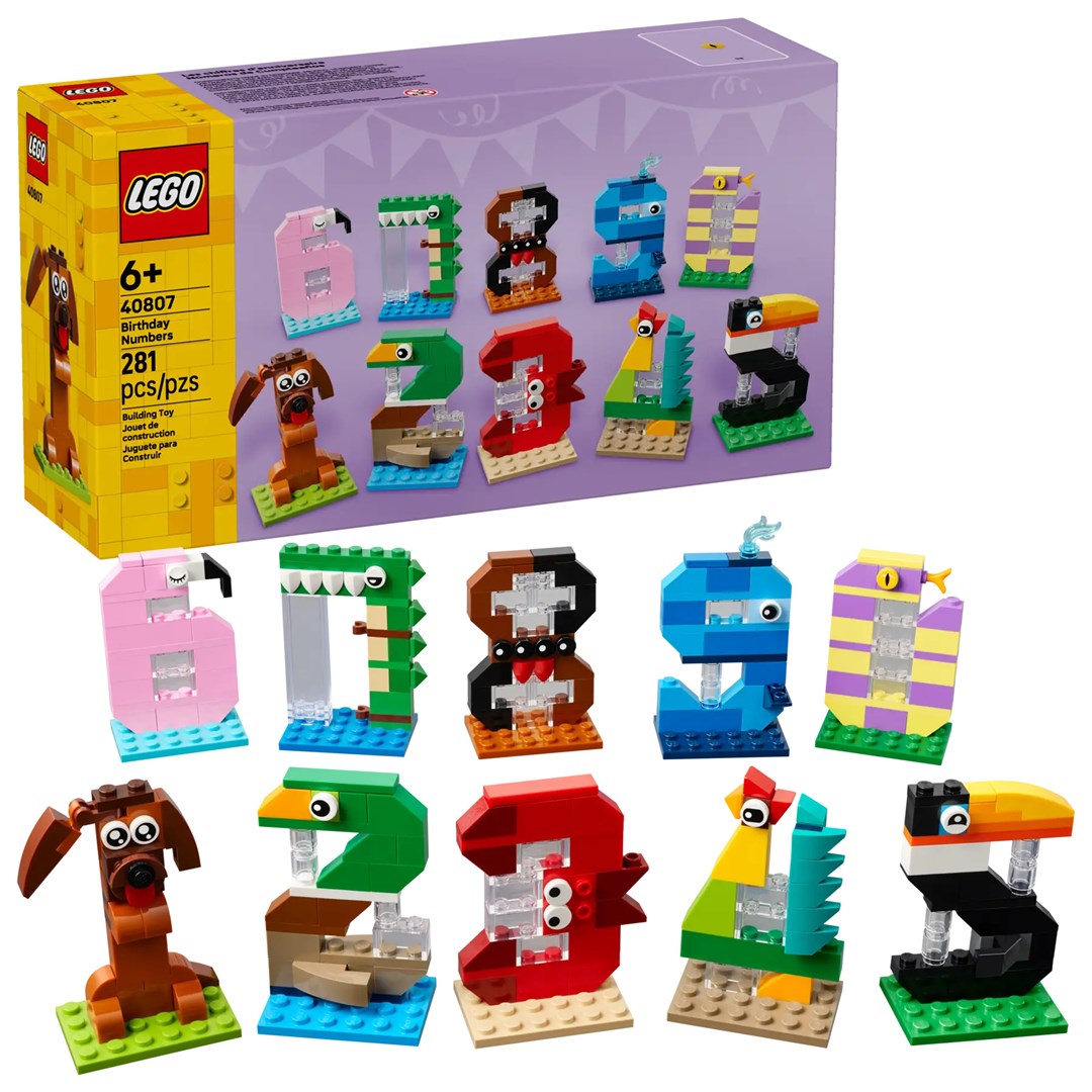 LEGO Building Blocks Birthday Numbers Set 40807 - 281 Elements - For Ages 6+