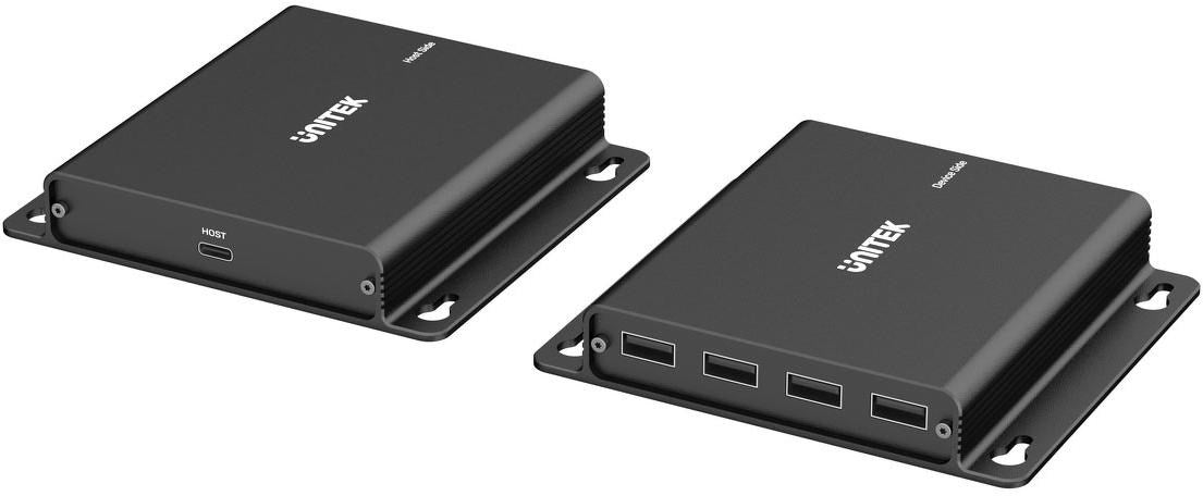 Unitek Przedłużacz USB-C na 4× USB-A przez Ethernet  zasięg do 150 m 480Mbps