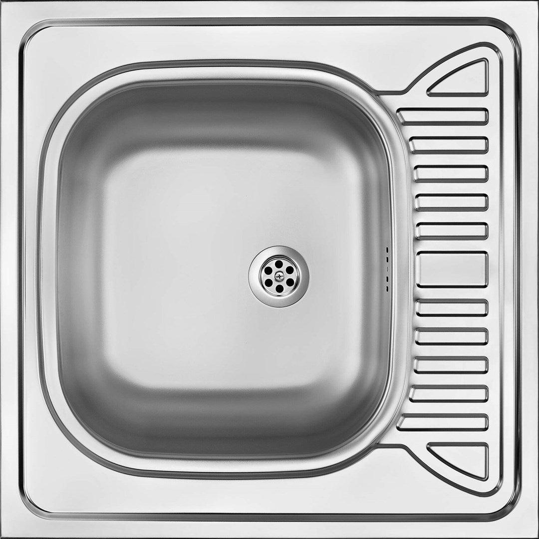 Deante Steel Sink 1-Bowl Overlay with Drainer