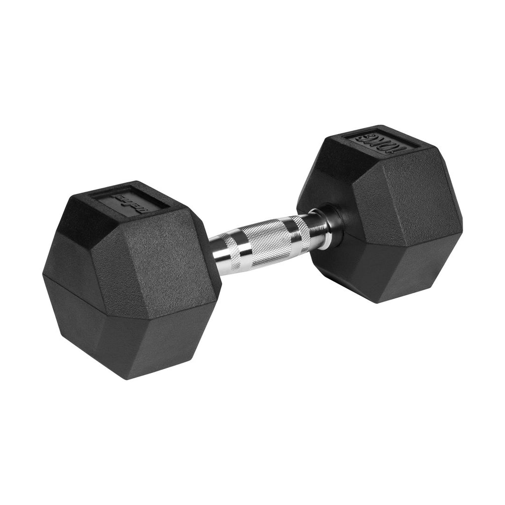 REBEL ACTIVE Rubber-coated Cast Iron Dumbbells 2x10 kg