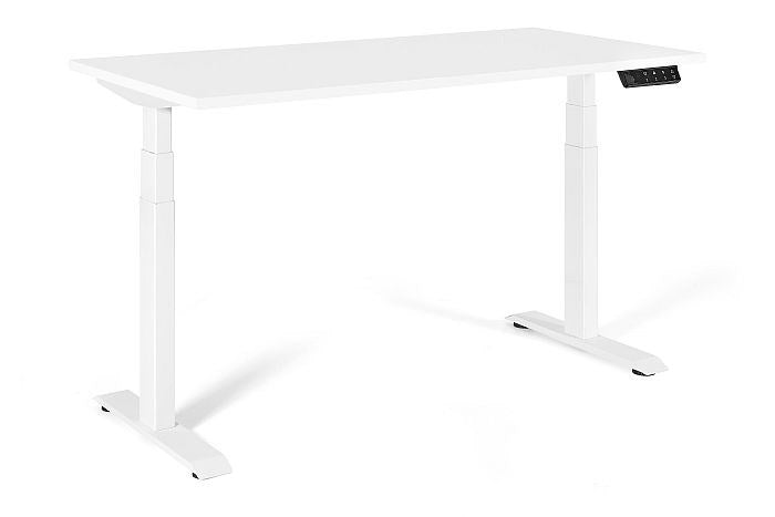 UNIQUE Electric Desk White 160x70 cm, Max Load 125 kg, Height Adjustable 600-1285 mm, Model 14-C103W-W-160-YZ-02