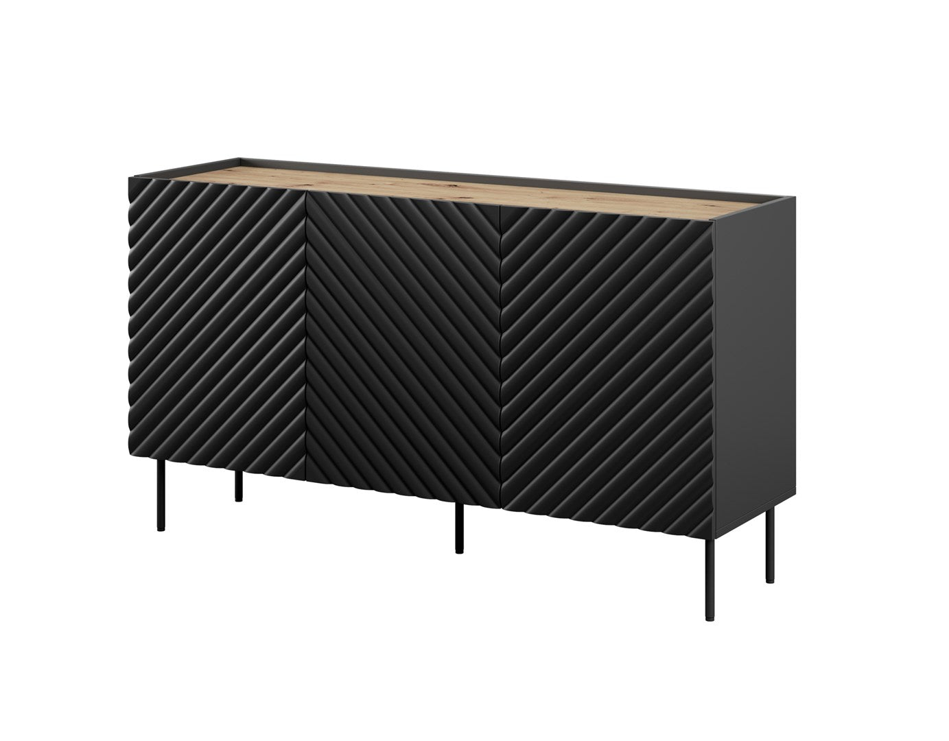 3D2SZ ONDA Chest of Drawers 150x45x85 Black