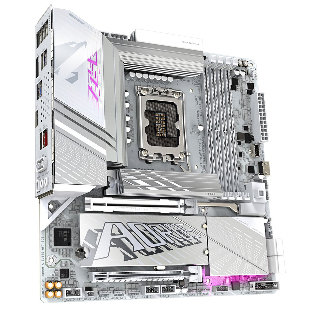 GIGABYTE AORUS Z890M ELITE WIFI7 ICE - Motherboard - micro ATX - LGA1851 socket - Z890 chipset - USB4, USB-C 3.2 Gen2, USB 3.2