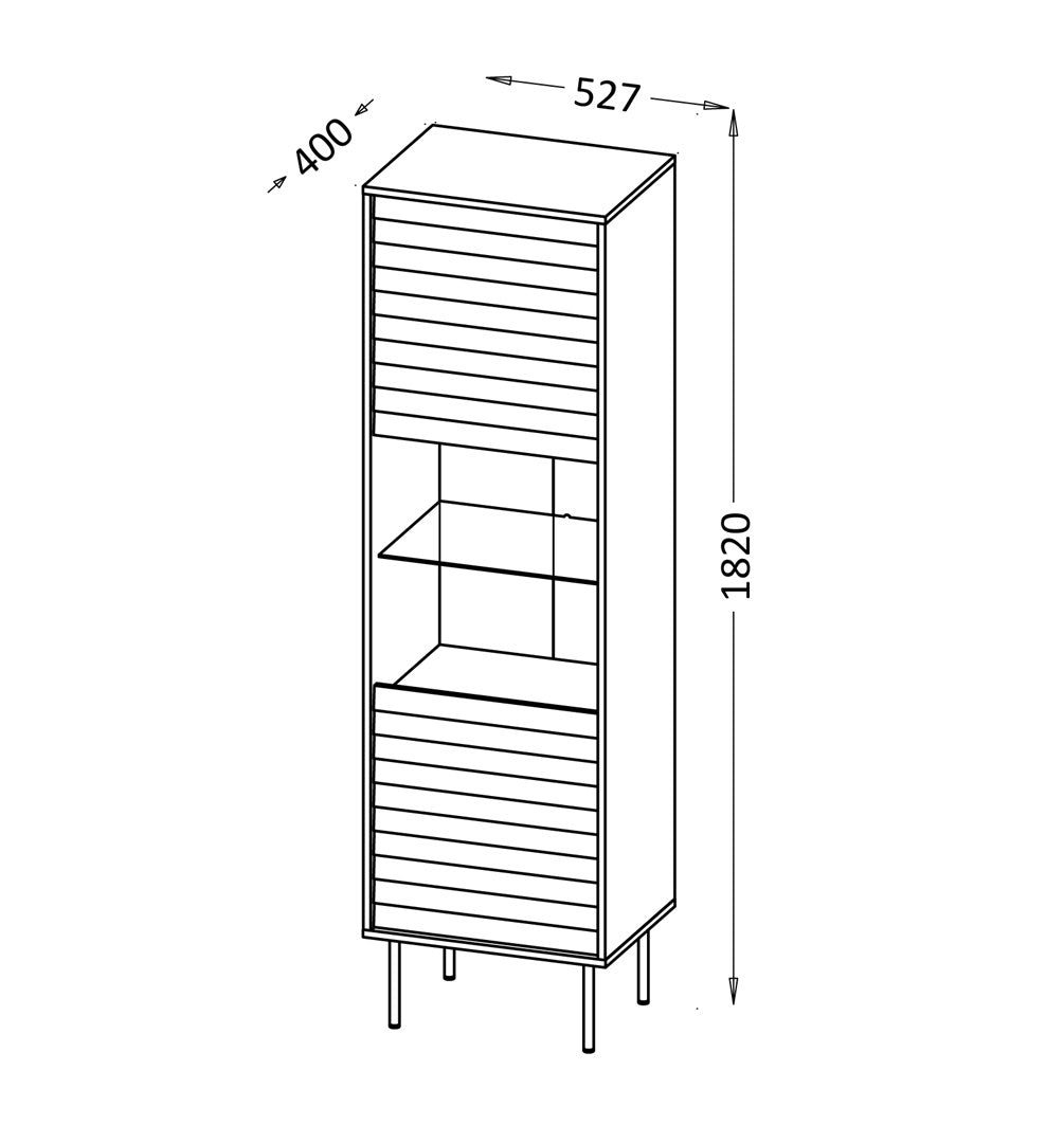 Cama CORTINA Display Cabinet 53x40x182 Black