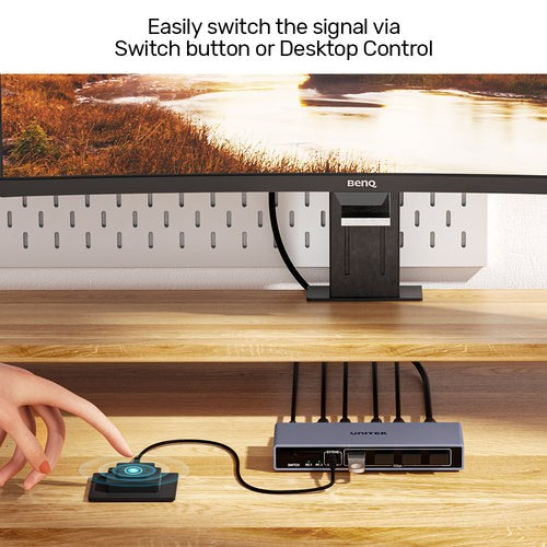 KVM Switch 8K@60Hz USB 3.0 5Gbps DP for Dual Computer Setup