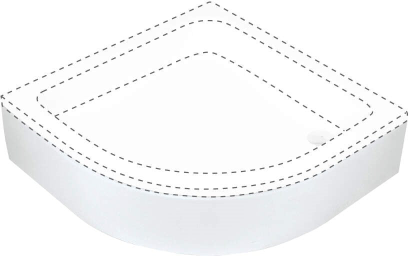 Shower tray cover semicircular 80 cm