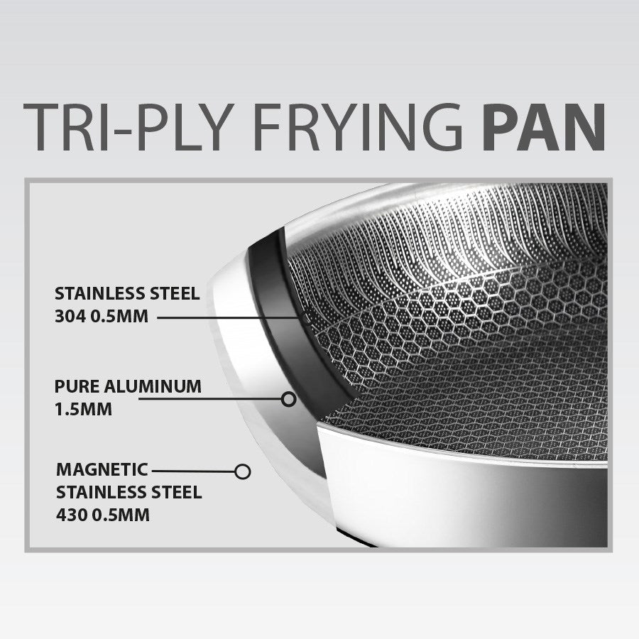 Maestro Frying Pan 26 cm with Lid Aluminium and Stainless Steel - Model MR-1216-26