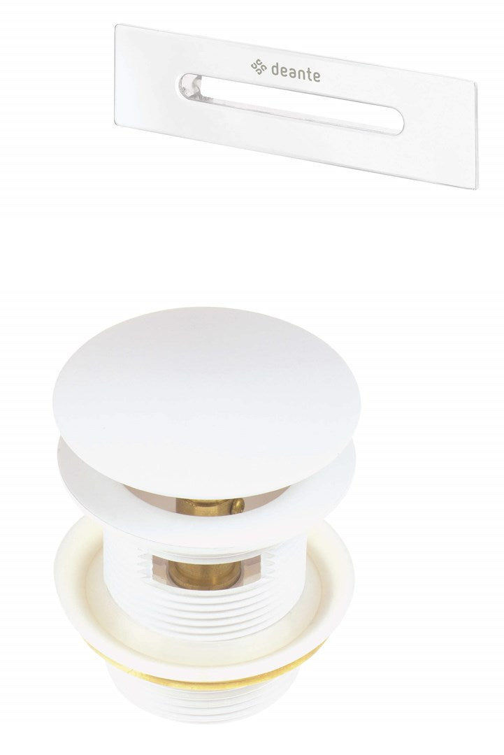 Deante Bathtub Accessory Set Plug + Overflow Matte White