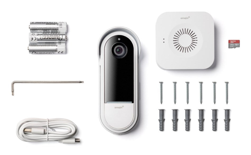 OMAJIN OVD-01-EU Wireless Video Doorbell White Black