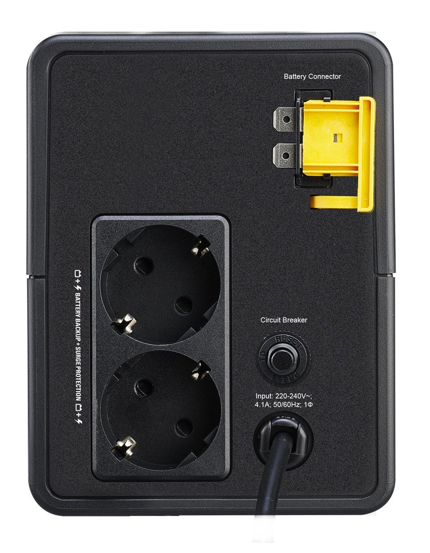 APC BVX900LI-GR Line-Interactive UPS Power Supply, 0.9 kVA, 480W, 2 AC Outlets, Model BVX900LI-GR