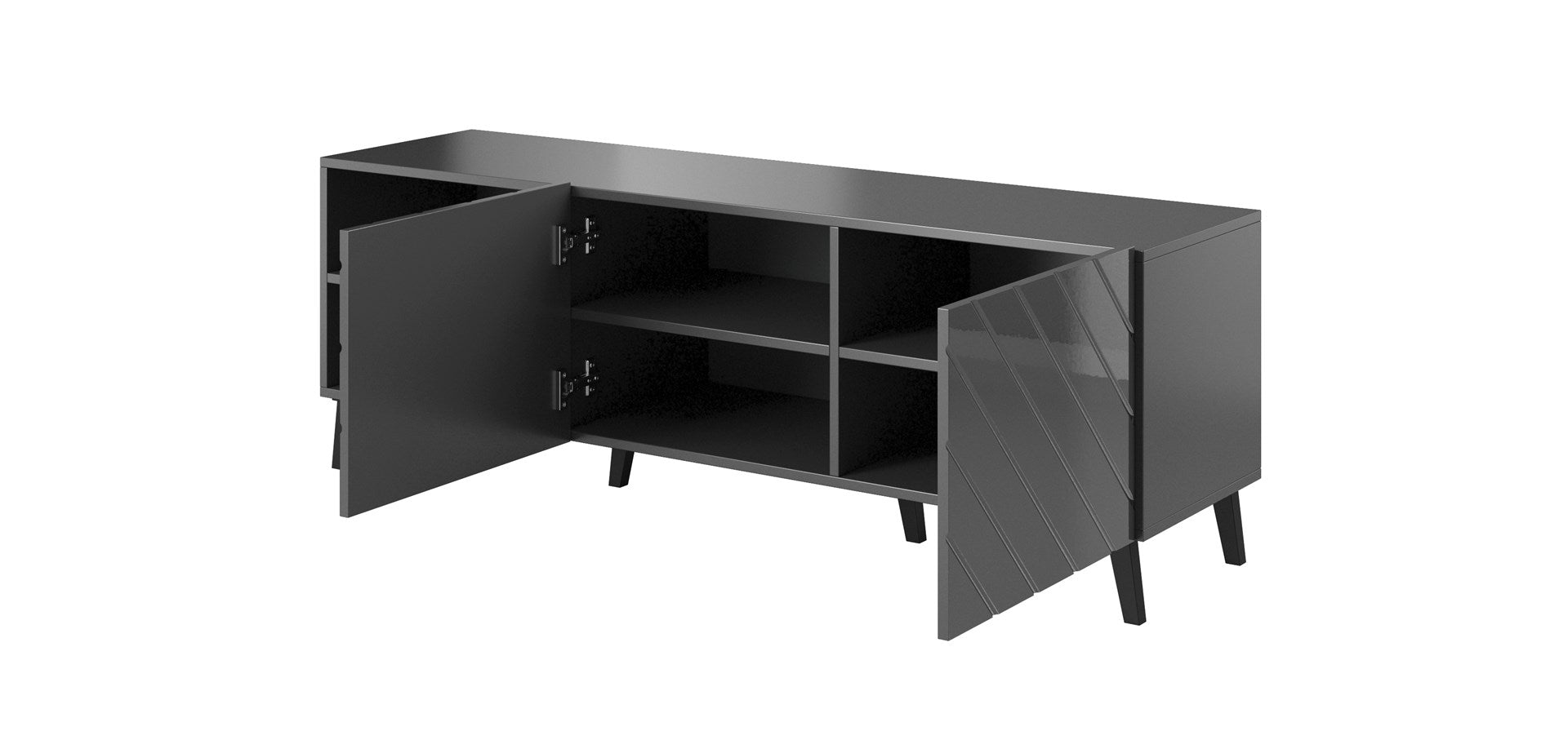 RTV Cabinet ABETO 150x42x52 Graphite/Gloss