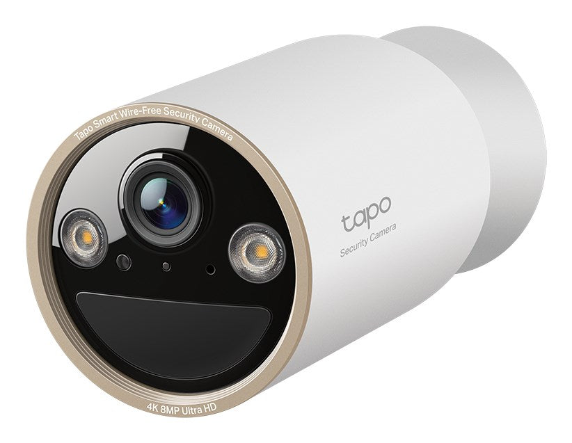 TP-Link Tapo Wire-Free Indoor/Outdoor Security Camera SPEC:4K UHD (3840x2160)  H.265/H.264 Supported  16x UHD Digital Zoom  2.4/5 GHz Dual Band Wi-Fi  10000mAh Rechargeable Lithium-ion Battery