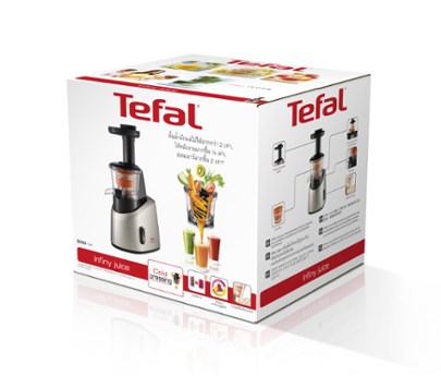 Tefal Juice Extractor ZC255B, 200 W, 0.8 L Bowl, Grey/Silver
