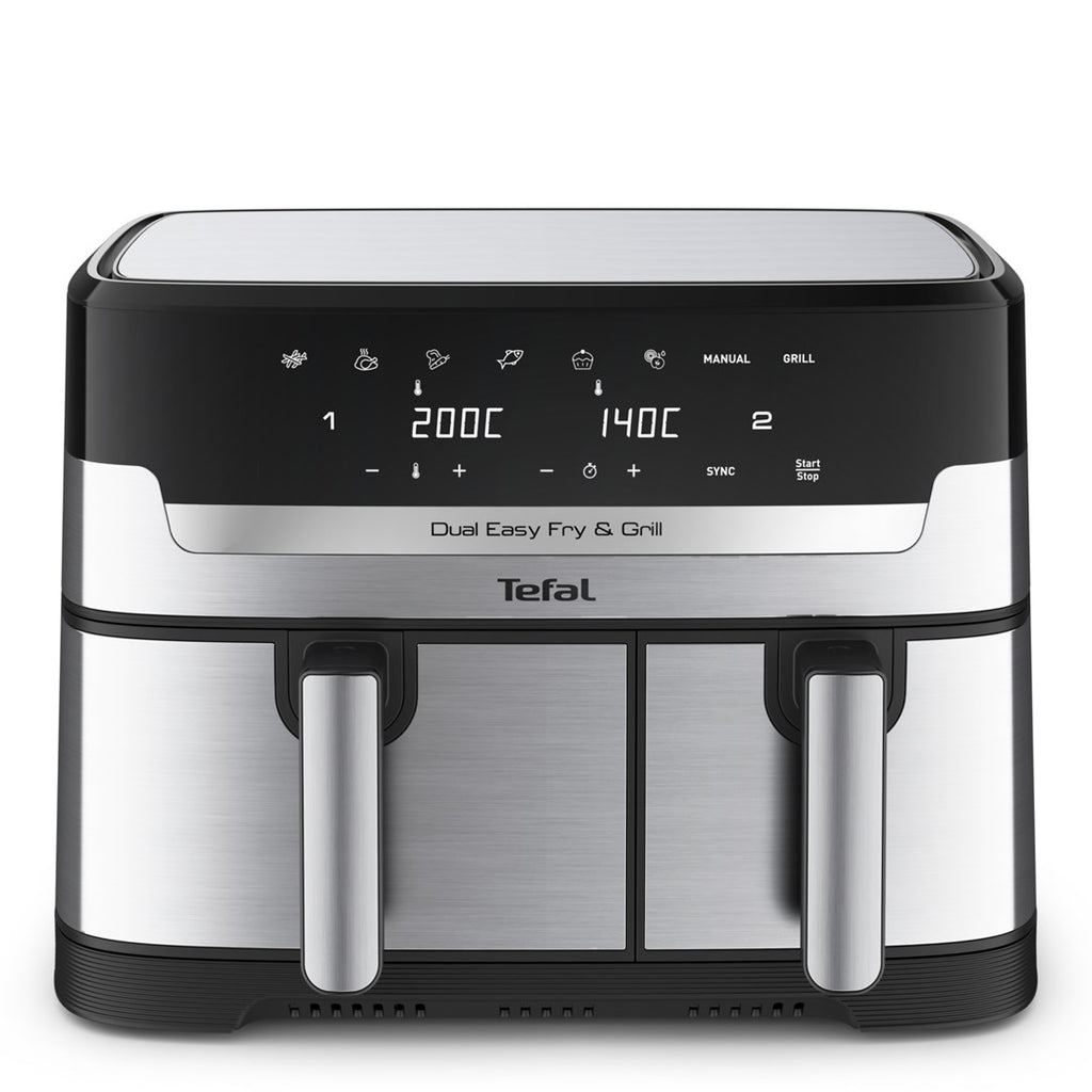 Tefal Dual Easy Fry & Grill EY905D Hot Air Fryer 8.3 L 2700 W Stainless Steel
