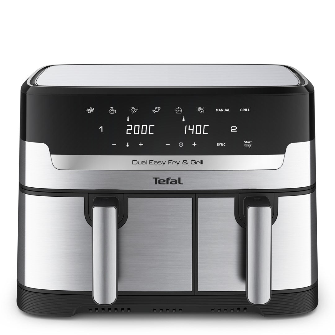 Tefal Dual Easy Fry & Grill EY905D Hot Air Fryer 8.3 L 2700 W Stainless Steel
