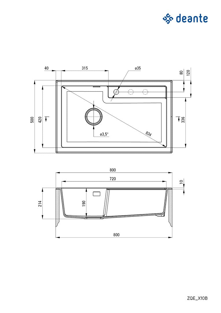Deante Granite Sink 1-Bowl