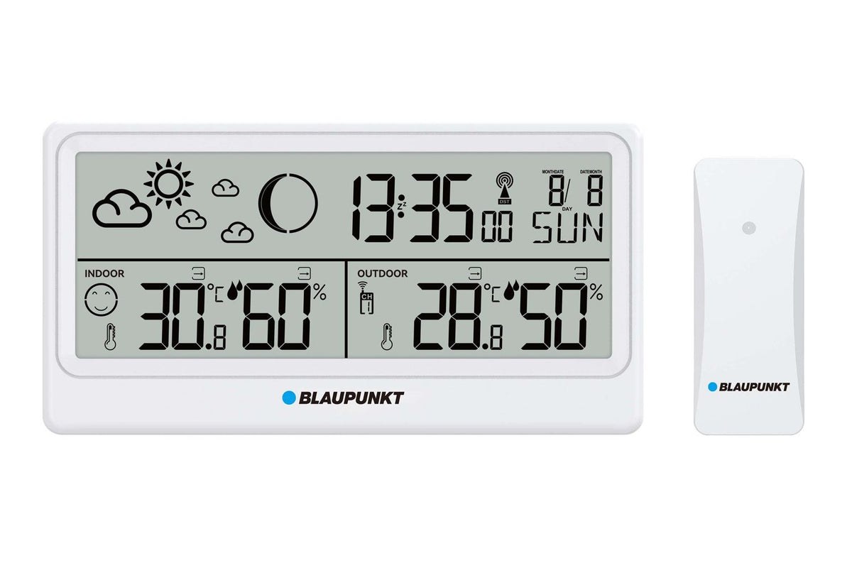 Blaupunkt WS20WH Weather Station Indoor/Outdoor Thermometer & Hygrometer Black
