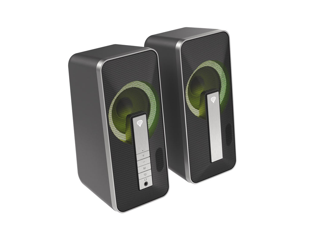 GENESIS Helium 100 BT RGB Speaker Set 10 W PC/Laptop Black Silver 2.0 Channels Bluetooth
