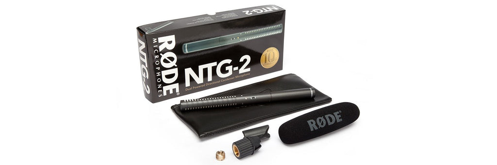 RODE NTG-2 Microphone - Lightweight Condenser Shotgun - Black