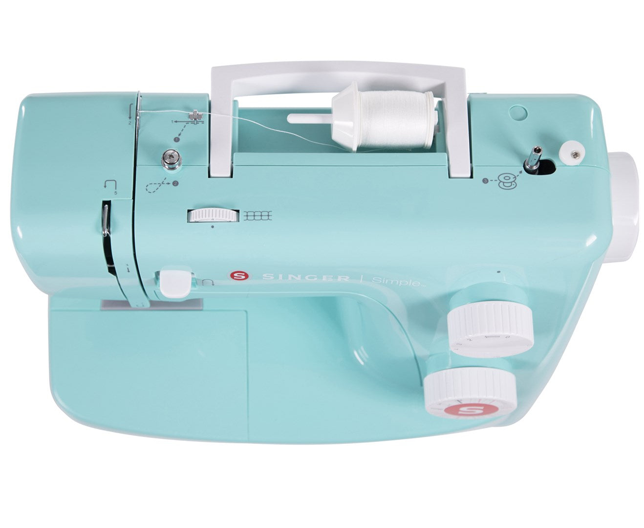 SINGER Simple 3223 G Semi-Automatic Sewing Machine Turquoise 4 Step Rotary Dial Zigzag Foot