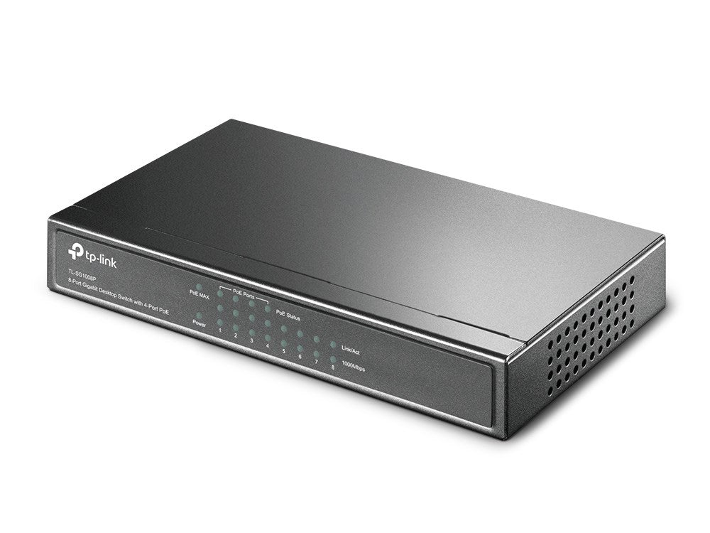 TP-Link Switch 8-Port Gigabit Desktop PoE Model TL-SG1008P