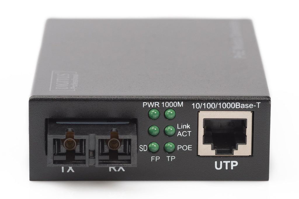 DIGITUS Professional DN-82150 Media Converter - GigE - RJ-45/ SC Multi-Mode - Up to 500 m - 850 nm 10Base-T 1000Base-SX 100Base-TX 1000Base-T