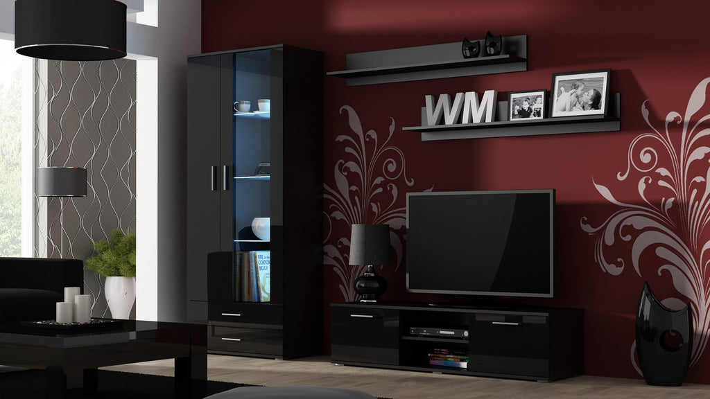 Cama TV Stand SOHO 140 Black/Black Gloss