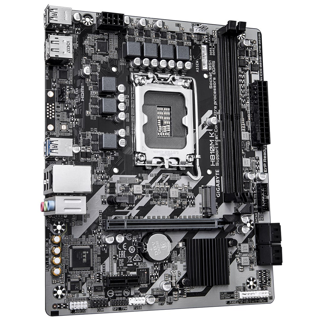Gigabyte H810M K Motherboard - micro ATX - LGA1851 - H810 - USB 3.2 Gen 1 - Gigabit LAN