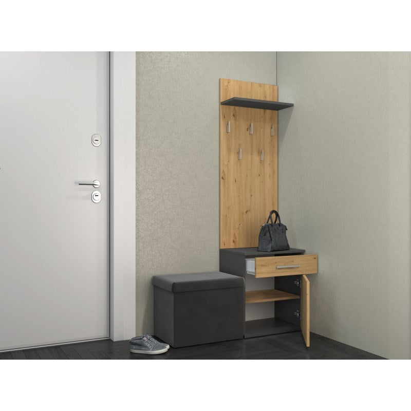 Topeshop DUO WIESZAK ANT/ART clothing hanger Anthracite  Oak