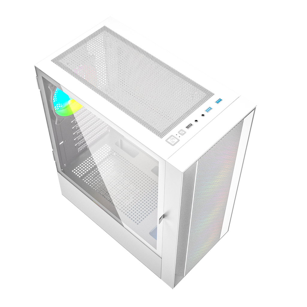 Gembird Fornax 4000W ARGB gaming ATX computer case  Midi Tower  backlight  White