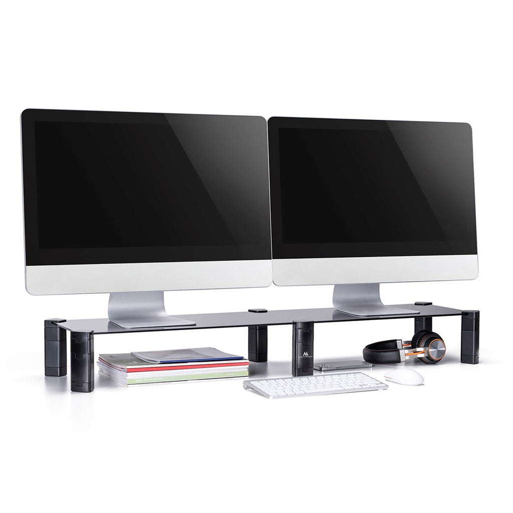 Dual Monitor Stand - Double Maclean max. 20 kg tempered glass MC-936 1029x285x127mm