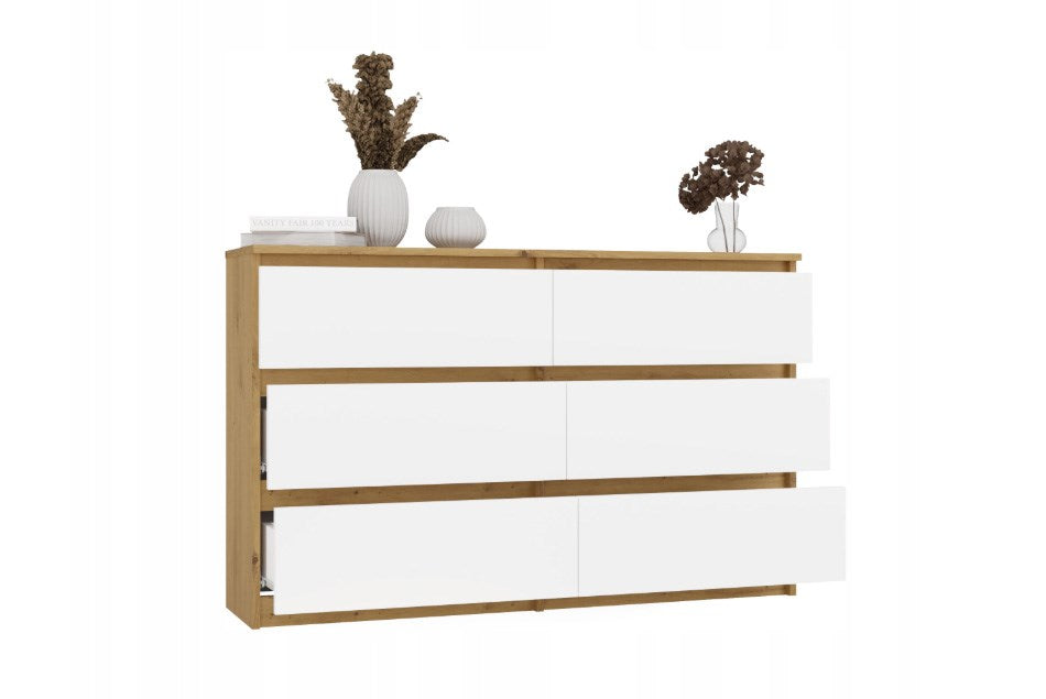 Malwa Chest of Drawers M6 120 Artisan Oak White
