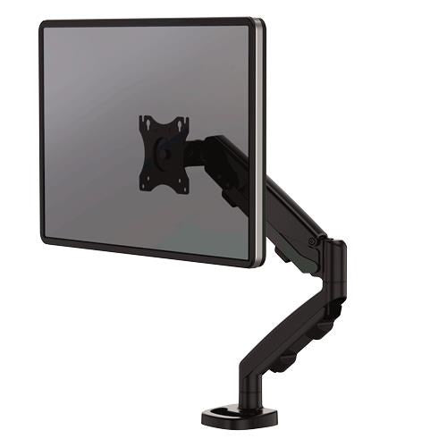 Fellowes Mounting Kit for Monitor - Steel - Black RAL 9017 - 25.4-76.2 cm (10"-39") - Clamp, Grommet, Table Mounting - Model 9683101