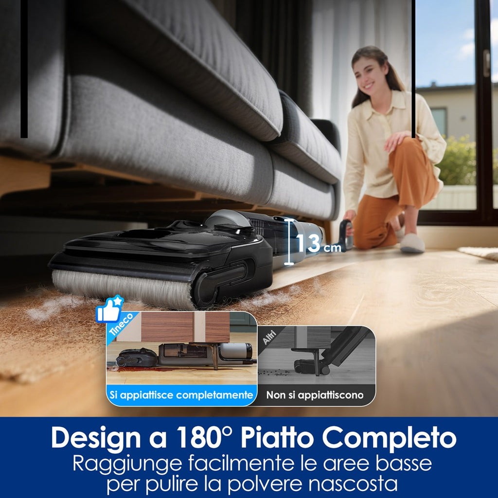 Tineco FloorOne i5 Stretch PLUS Upright Vacuum Cleaner Battery Dry & Wet Bagless Grey 2.5 Ah