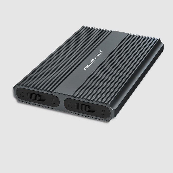 Qoltec Enclosure M.2 SSD Tray SATA NVMe USB-C DUAL 2 x 2TB
